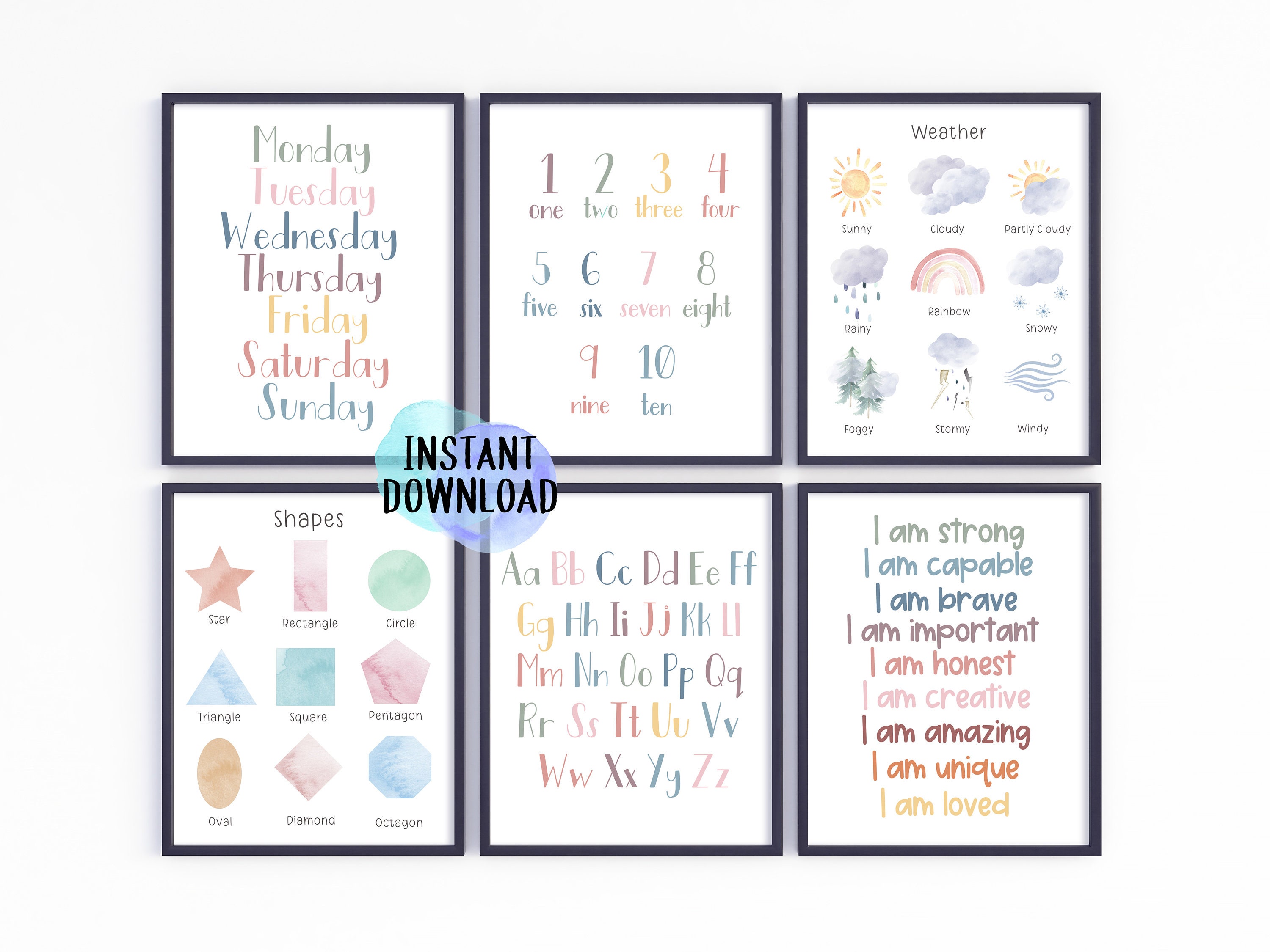 Printable Classroom Artwork | Set of Six Classroom Prints - Etsy