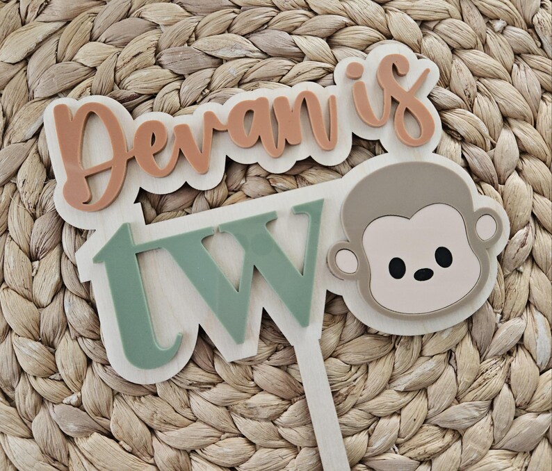 Wild One Cake Topper | Monkey Cake Topper | First or Second Birthday ...
