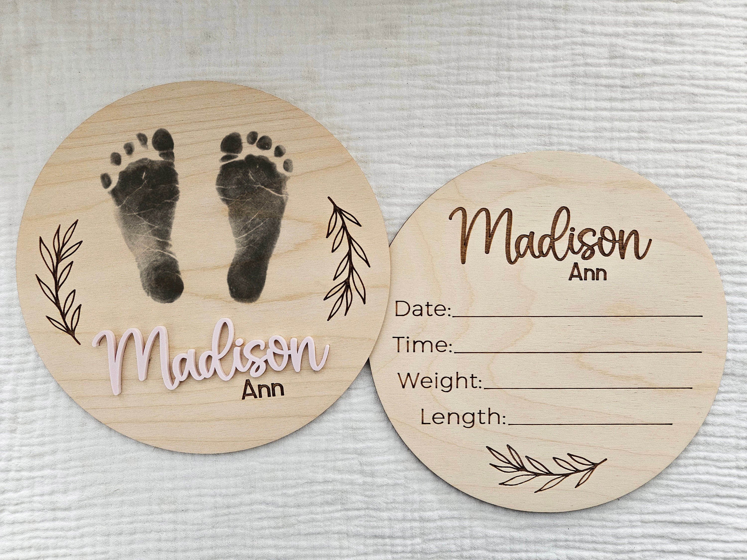Baby Footprint Kit Newborn Footprint Frame Baby Name Reveal First Footprint  