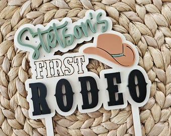 Personalized Cowboy Cake Topper | First Birthday Cake Topper | Rodeo Party Decor  | First Rodeo Birthday Decor