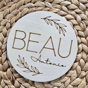 Disque de naissance personnalisé pour nouveau-né | Faire-part de naissance | Panneau d'hôpital recto-verso avec statistiques de naissance | Accessoire photo bébé
