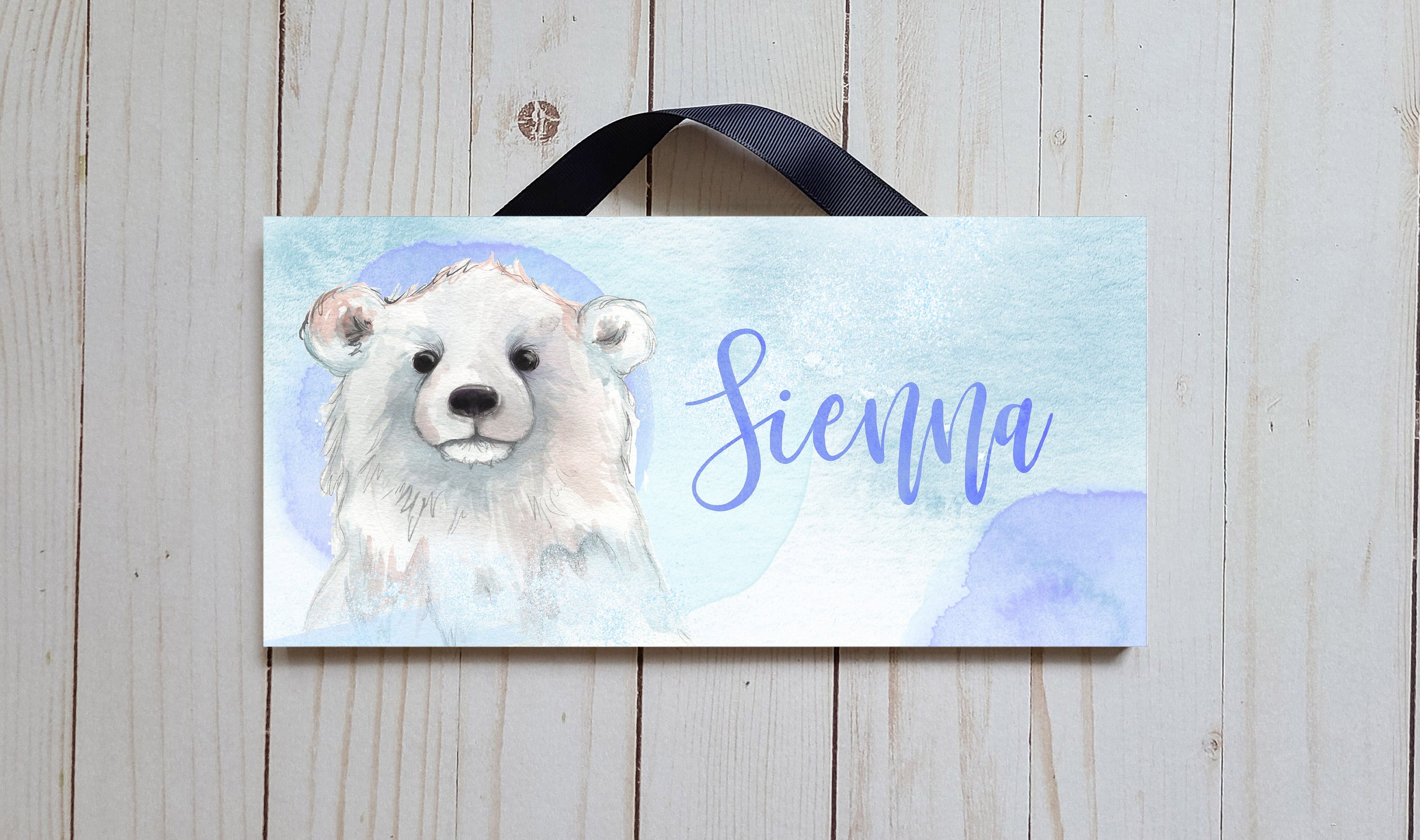 Signo de nombre de oso polar personalizado