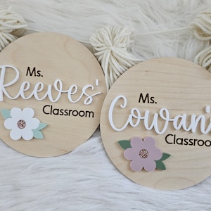 Personalized Teacher Door Plaque Daisy Teacher Name Sign Classroom Door Sign Gift for Teacher image 7