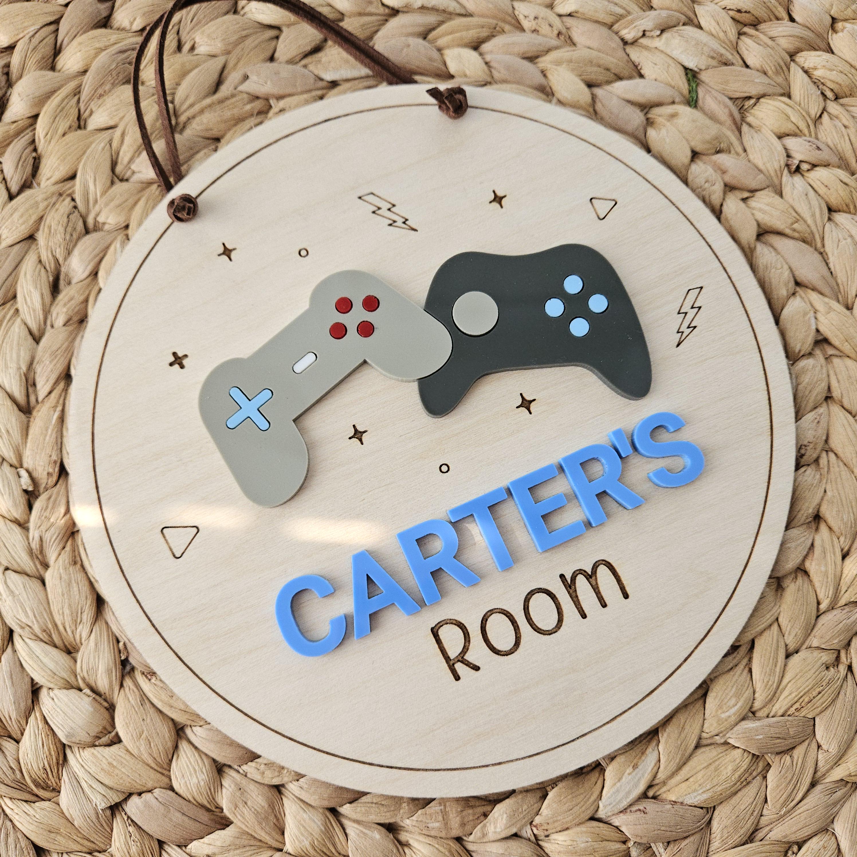 Gamer Name Sign Video Game Bedroom Door Name Sign | Children's Name Sign | Name Plaque ...