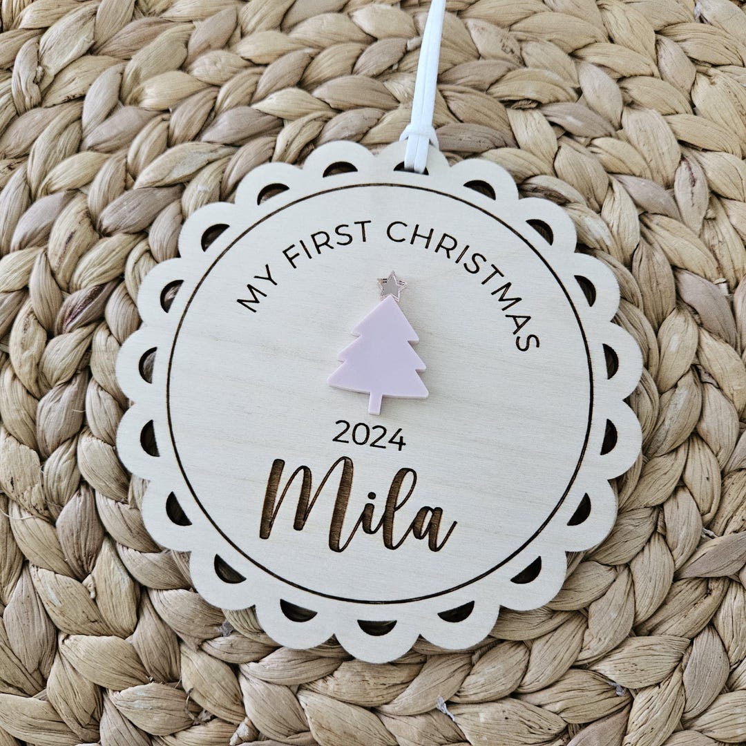 Baby's First Christmas Ornament Personalized Baby's Name Ornament — free download