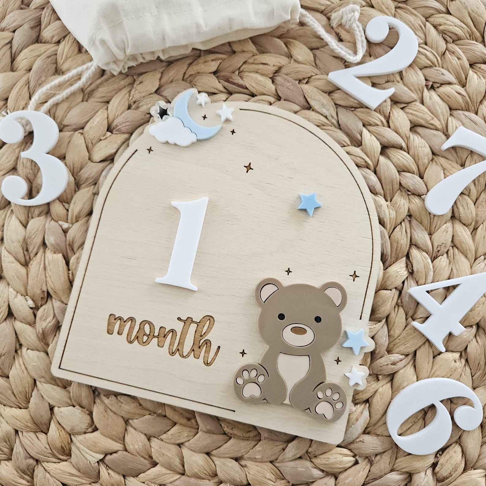 Teddy Bear Monthly Milestone Discs | Baby Monthly Discs for Photos ...