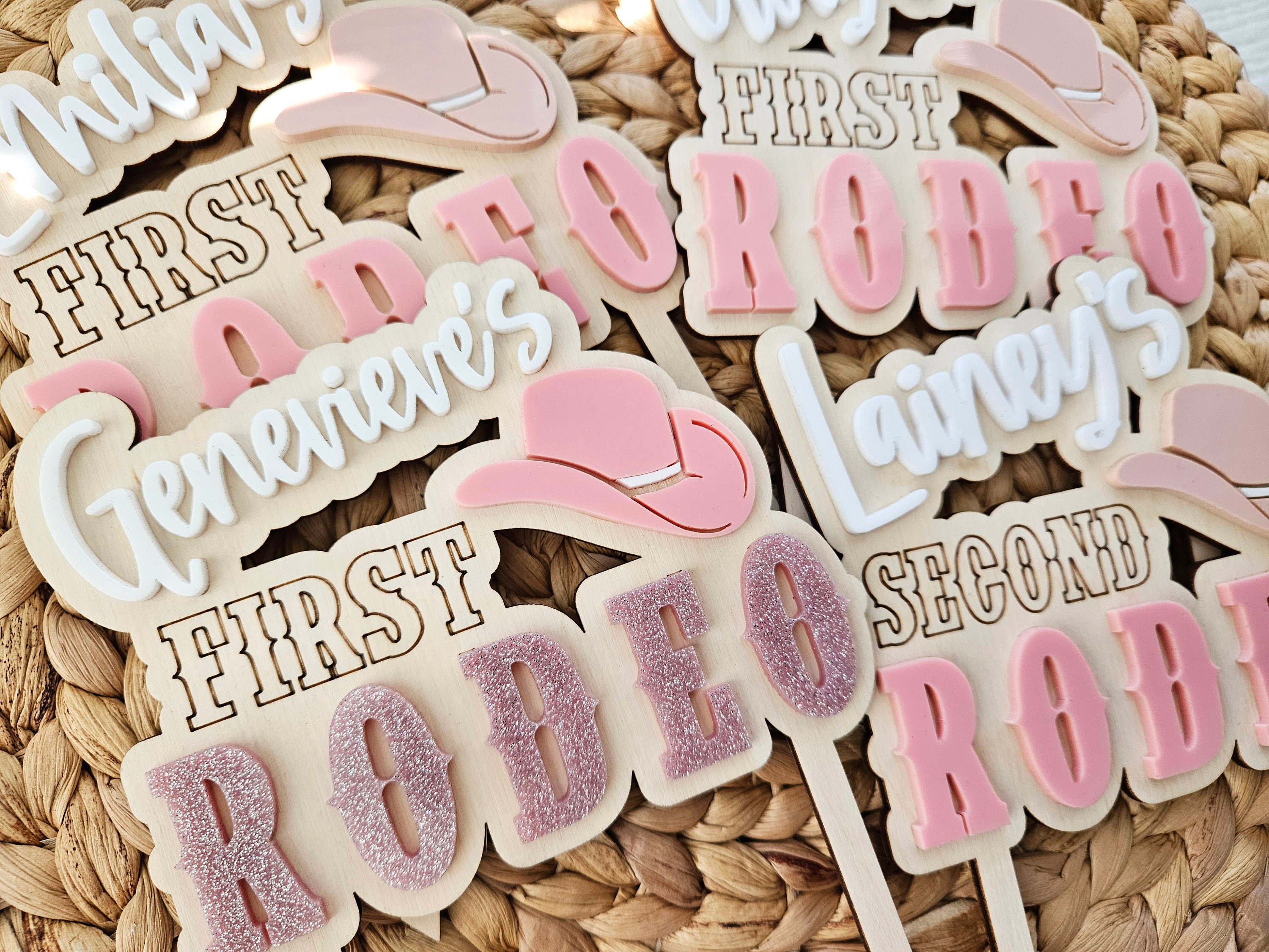 Personalized Cowgirl Cake Topper | First Birthday Cake Topper | Rodeo Party Decor  | First Rodeo Birthday Decor | Rodeo Birthday Theme