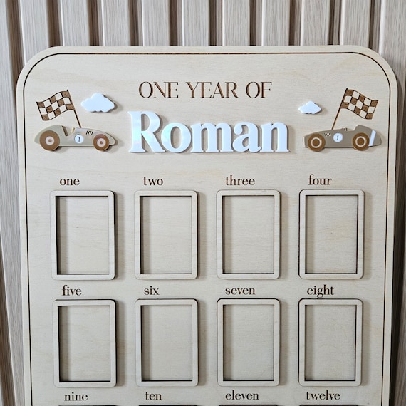Racecar First Birthday Photo Board | Fast One Party Decor