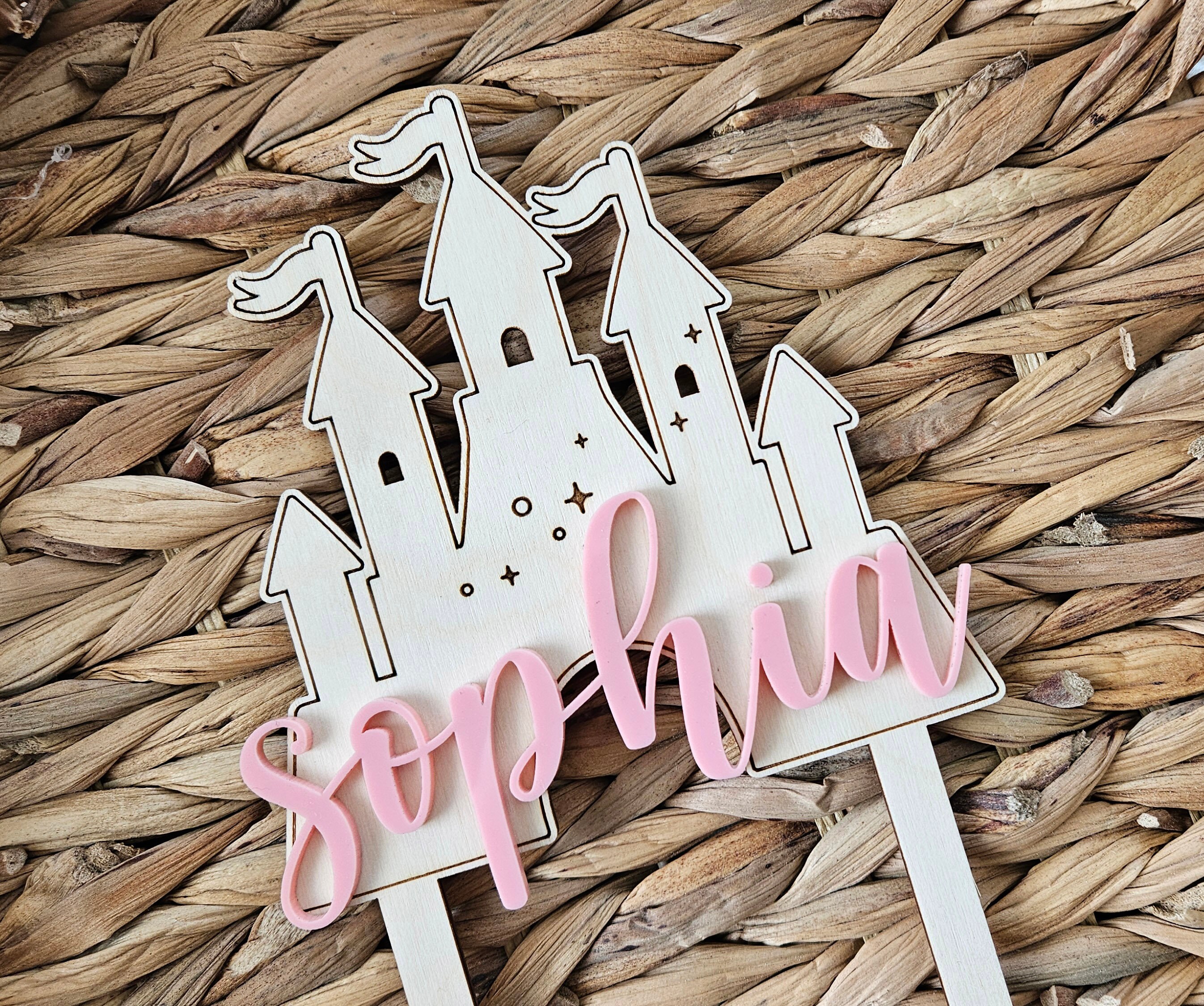 Personalized Birthday Cake Topper | Castle Princess Themed Cake Topper ...
