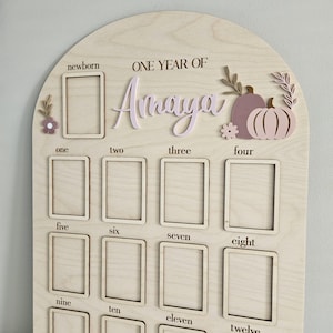 First Birthday Photo Board | One Year of Photo Frame | First Birthday Photo Frame | Pumpkin Autumn Themed Photo Frame