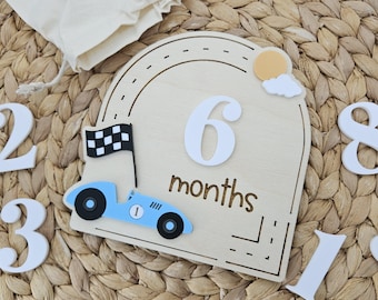 Car Monthly Milestone Discs | Baby Monthly Discs for Photos | Interchangeable Numbers Monthly Photo Prop Set | Newborn Photo Props