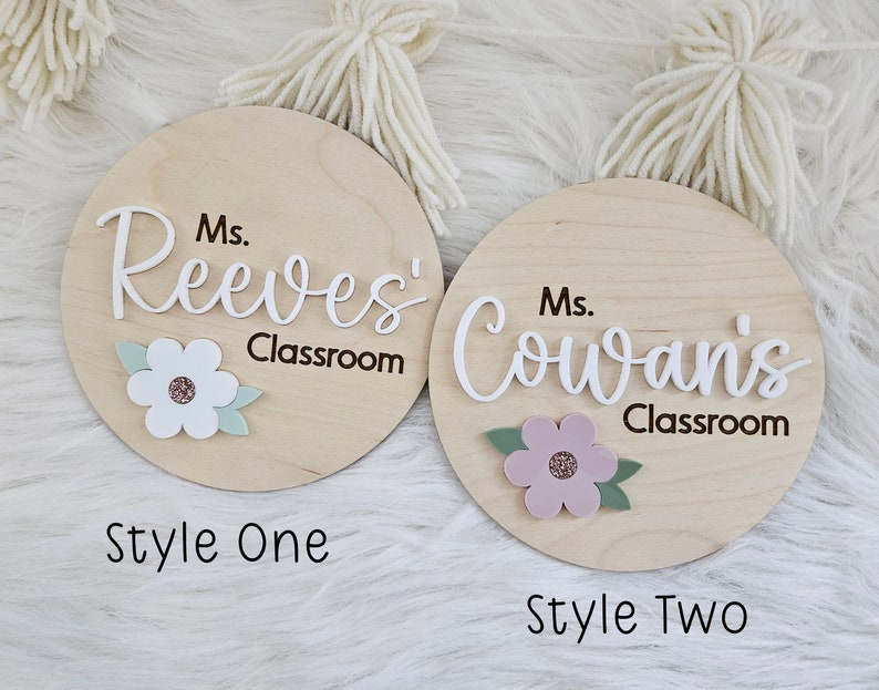 Personalized Teacher Door Plaque Daisy Teacher Name Sign Classroom Door Sign Gift for Teacher image 5