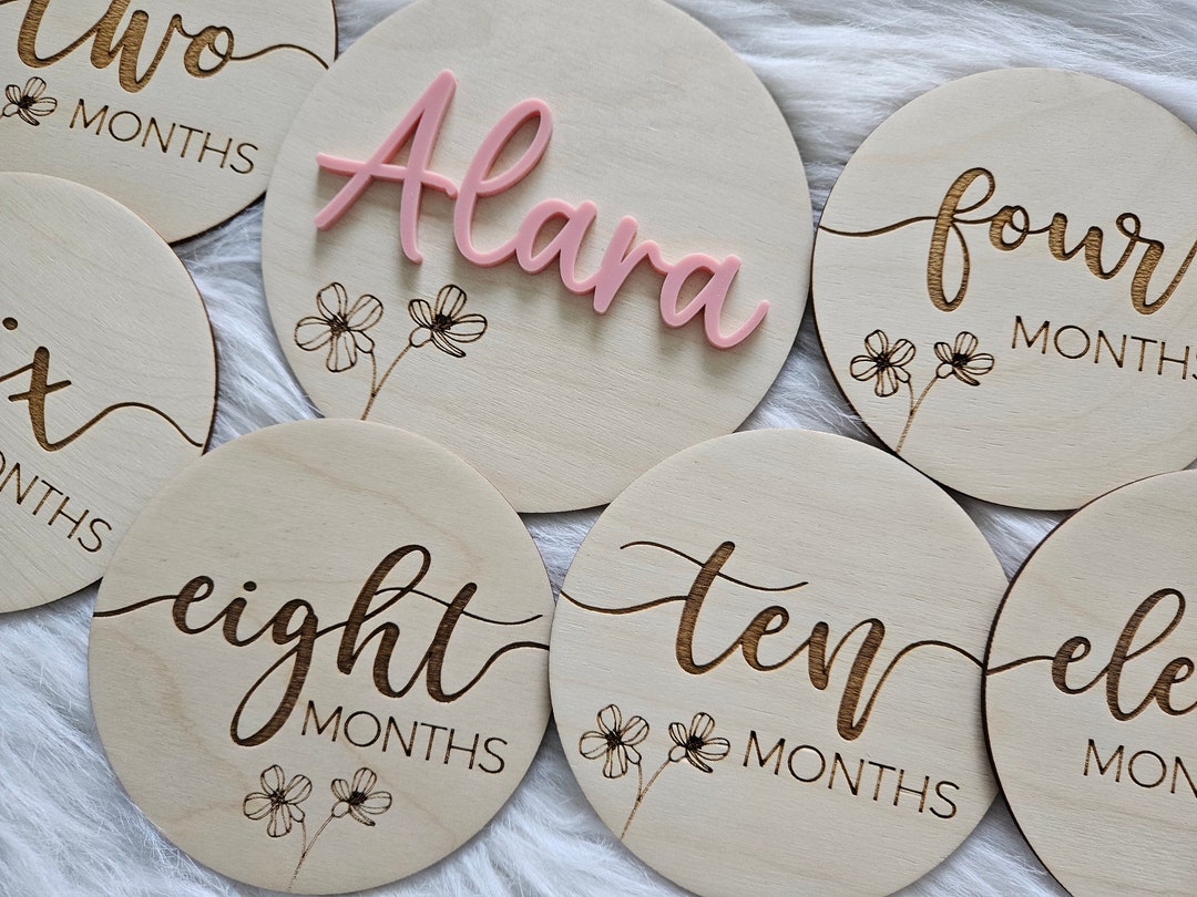 Monthly Milestone Markers | Baby Monthly Discs | Personalized Birth ...