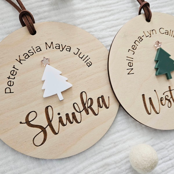 Personalized Family Christmas Ornament | Custom Name Tree Ornament | Family Tree Ornament