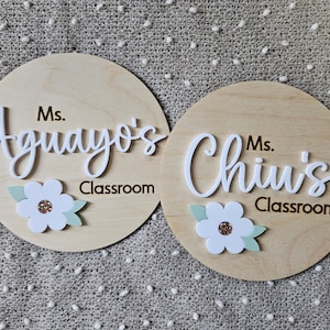 Personalized Teacher Door Plaque Daisy Teacher Name Sign Classroom Door Sign Gift for Teacher image 8