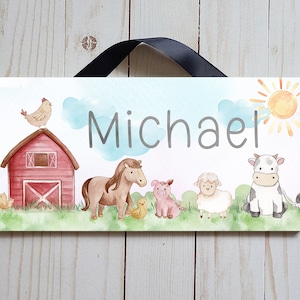 Signe de nom d&#39;animaux de ferme | Signe de chambre de bébé ferme