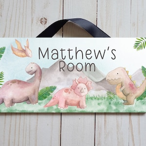 Dinosaur Name Sign | Personalized Child&#39;s room Sign