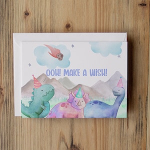 Carte d'anniversaire mignonne de dinosaure | Carte d'anniversaire drôle de dinosaure