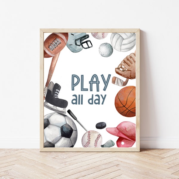 Sports Print for Child's Room, Nursery or Playroom