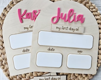 Back to School Photo Prop | Arch Personalized School Year Board | First & Last Day of School Board | Dry Erase First Day of School for Kids