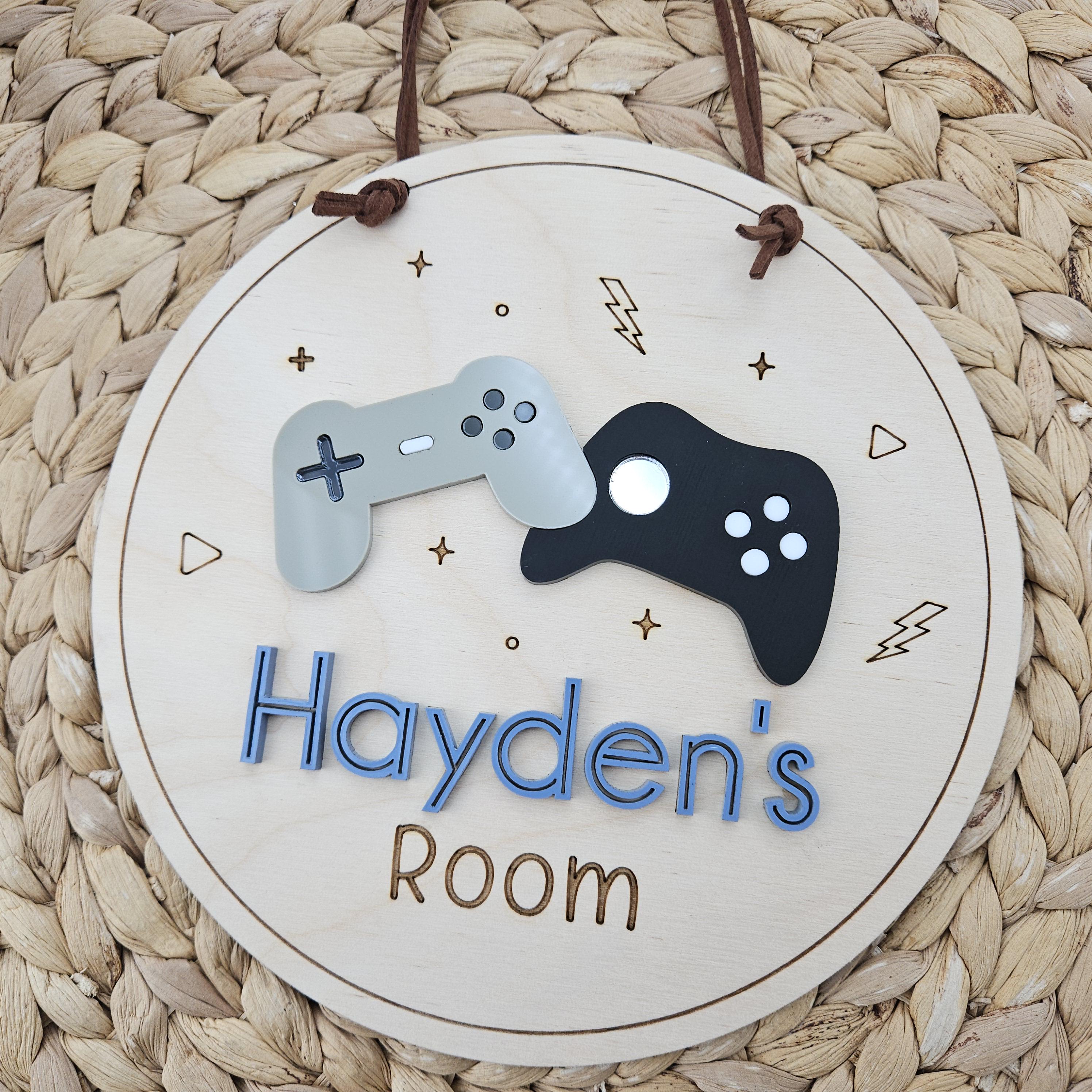 Gamer Name Sign Video Game Bedroom Door Name Sign | Children's Name Sign | Name Plaque ...