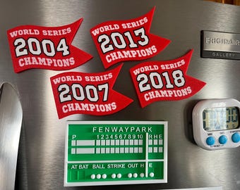 Boston Baseball World Series Banners Magnets 2004 2007 2013 2018