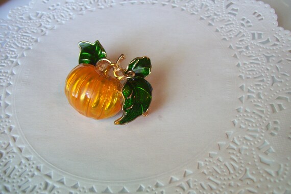 Pumpkin brooch - Fall brooch - fall jewelry - pum… - image 5