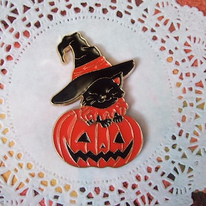 Black cat magnet - Jack-o-lantern magnet - Halloween magnet - Halloween decor - Halloween gift - pumpkin magnet