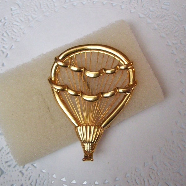 Hot Air Balloon brooch - balloon pin - vintage brooch - vintage jewelry - women's accessories