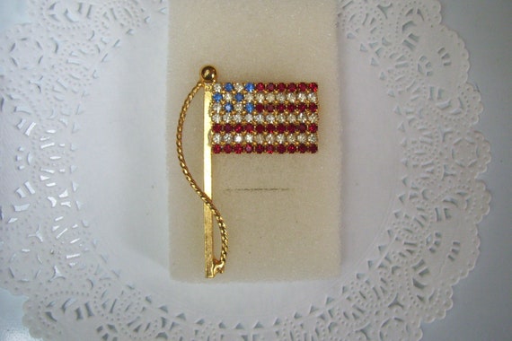 Flag pin - US flag pin - American Flag pin - jewe… - image 1
