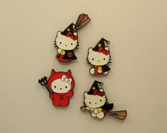 Imán de gato de Halloween - joyería reciclada - Imán de gatito - imán de gato adorable - decoración de Halloween - regalo para amigos