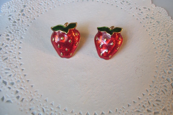 Strawberry earrings - Strawberry jewelry - fruit j