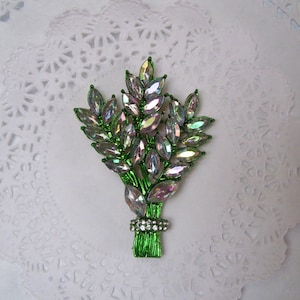 Flower magnet - jeweled magnet - rhinestone magnet - repurposed jewelry - lavender magnet - friend gift - birthday gift