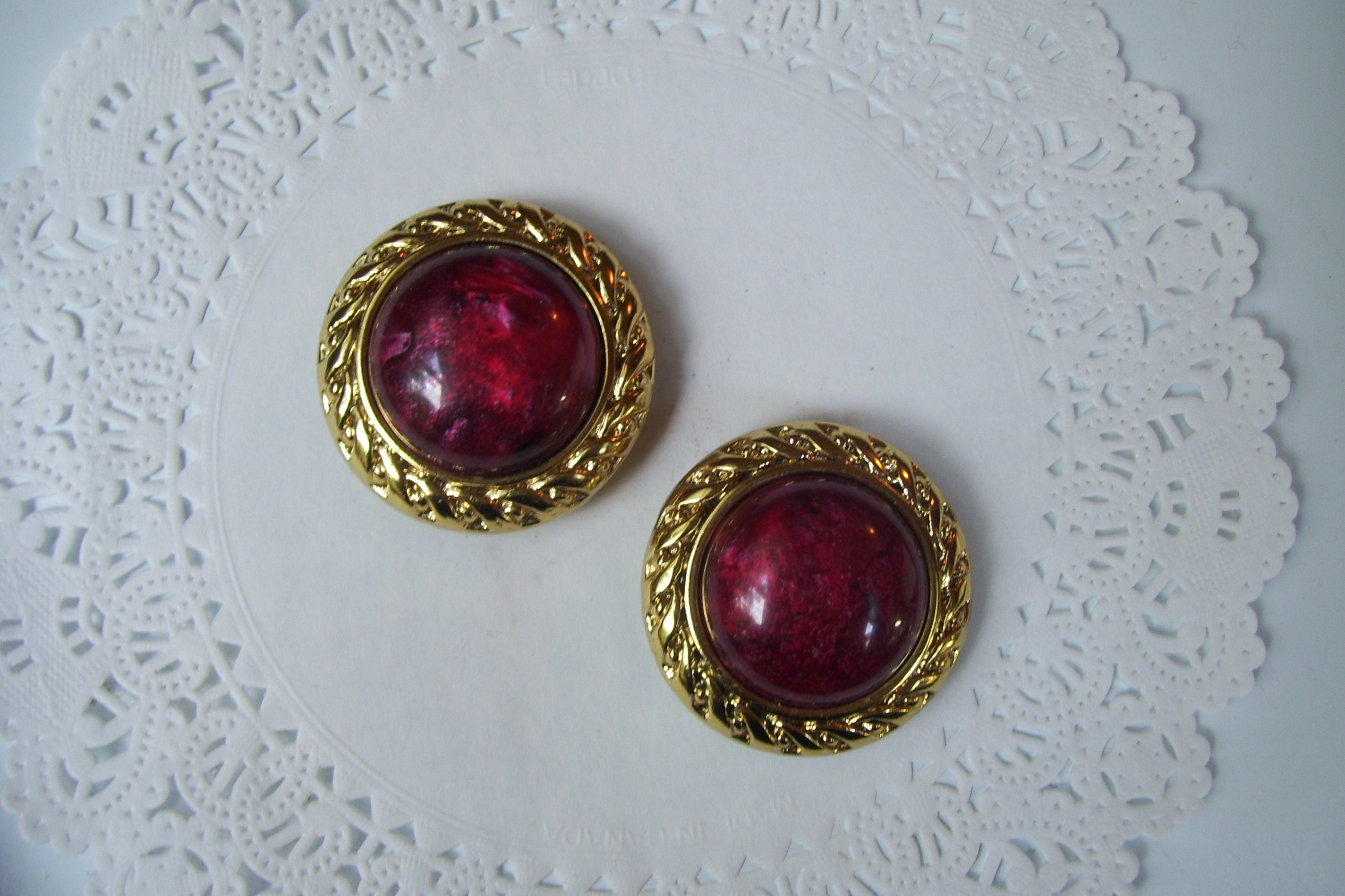 Matte Red Magnets Jeweled Magnet - Red Magnet - Repurposed Jewelry - Office Decor ...