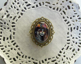 Imán del Día de Muertos - joyería reciclada - imán de zombi - imán de Halloween - regalo para amigos