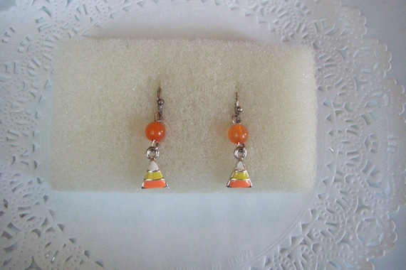 Candy corn earrings - Halloween earrings - Halloween jewelry