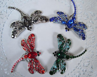 Imán de libélula - Joyería reutilizada - Decoración de libélulas - Imán con joyas - Imán de diamantes de imitación - Decoración de cocina - Imán de oficina - Regalo de cumpleaños
