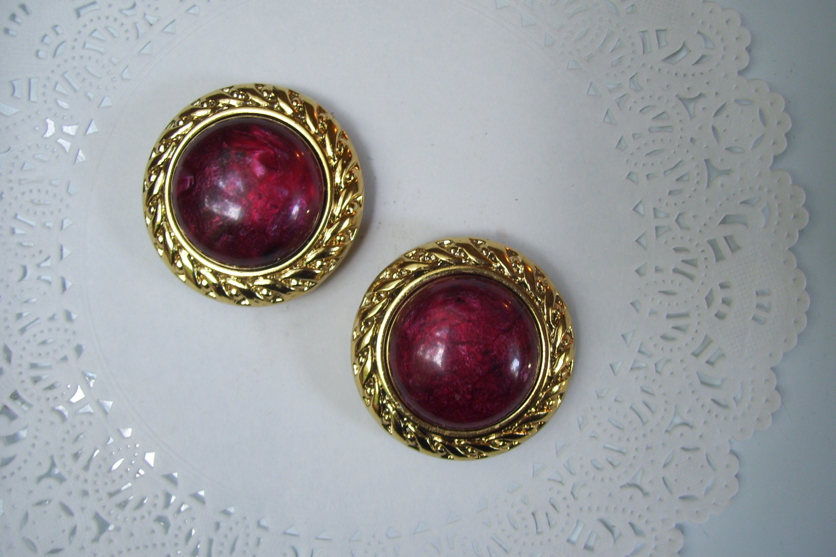 Matte Red Magnets Jeweled Magnet - Red Magnet - Repurposed Jewelry - Office Decor ...