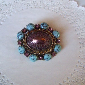 Turquois brooch - statement brooch - rhinestone brooch - women&#39;s accessories