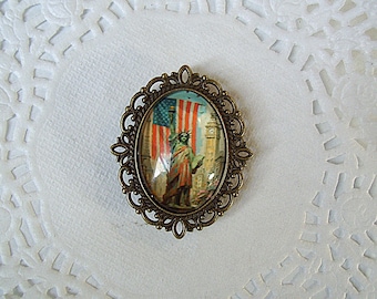 Imán de la Estatua de la Libertad - joyería reciclada - imán patriótico - imán de la bandera estadounidense - imán en memoria de un veterano - regalo para un amigo