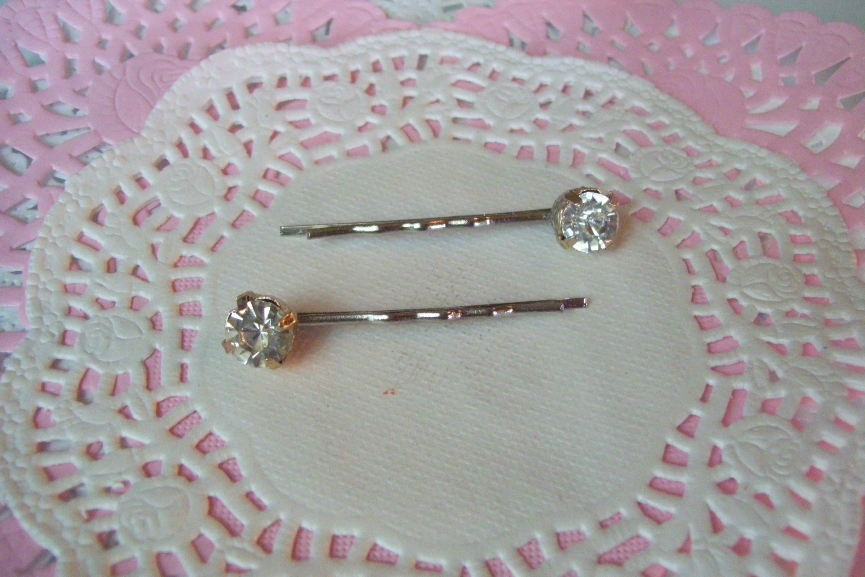 Rhinestone hair pin jeweled hair pin repurposed jewelry Etsy