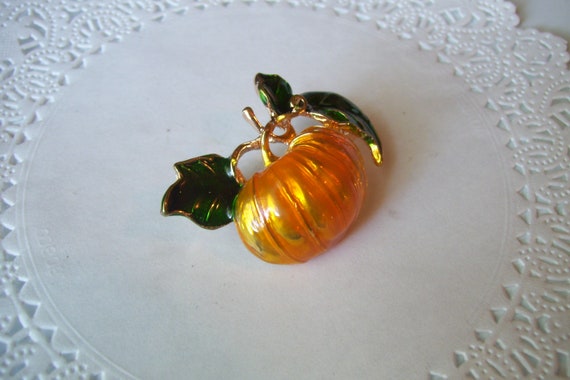 Pumpkin brooch - Fall brooch - fall jewelry - pum… - image 9