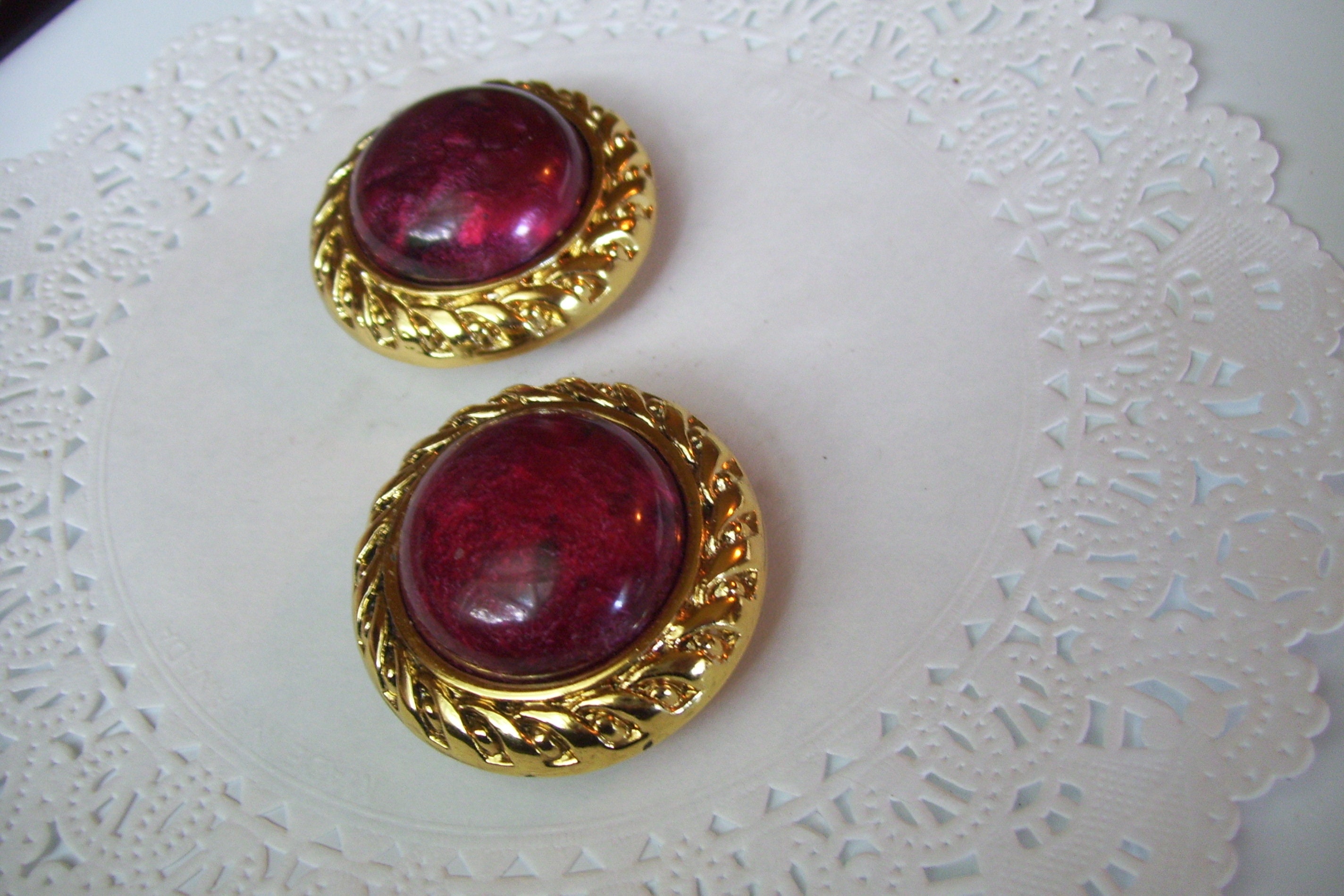 Matte Red Magnets Jeweled Magnet - Red Magnet - Repurposed Jewelry - Office Decor ...