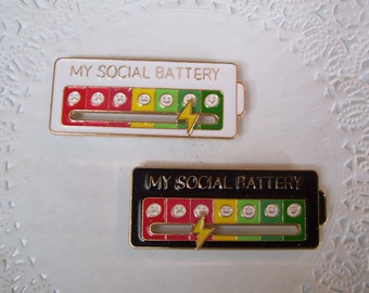 Refrigerator magnet - office magnet - Social battery magnet - My Social Battery magnet - mood meter magnet - repurposed jewelry