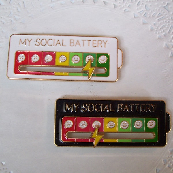 Refrigerator magnet - office magnet - Social battery magnet - My Social Battery magnet - mood meter magnet - repurposed jewelry