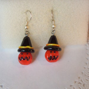Halloween earrings - pumpkin earrings - Jack-o-lantern earrings - Halloween accessories