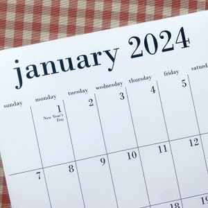2024 calendar through June 2025  11x17 for wall or fridge