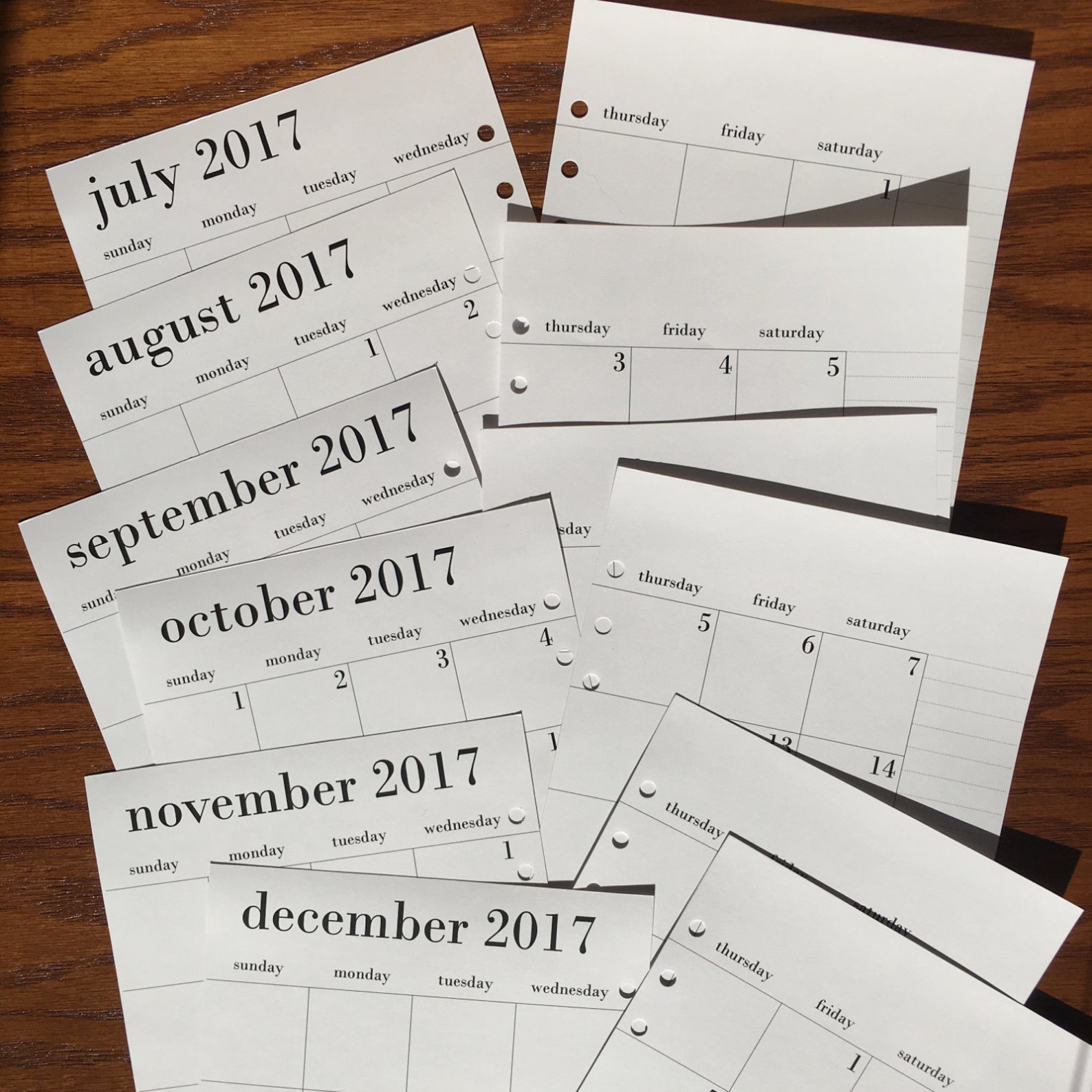 A5 Planner Inserts Monthly 2021 or 2022 planner Printed A5 Etsy