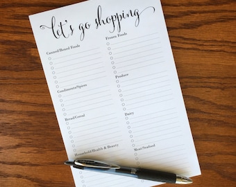 Heavyweight Grocery list notepad by aisle