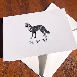 Quiet Luxury Personalized Fox Note Cards Fine Stationery